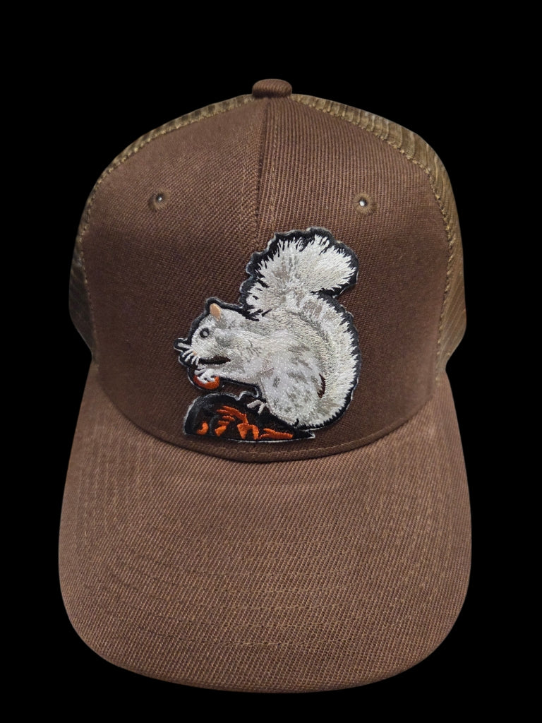 Trucker Hats - Structured with Mesh Snap Back with Various Patches of White Squirrels and Brevard, NC