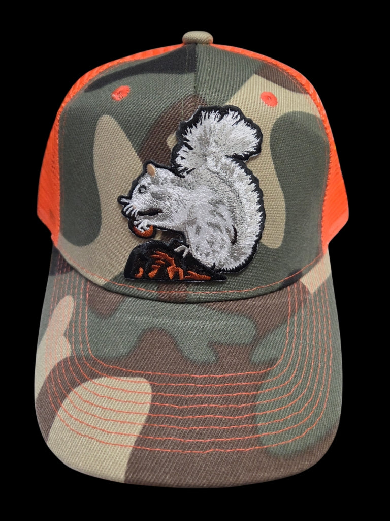 Trucker Hats - Structured with Mesh Snap Back with Various Patches of White Squirrels and Brevard, NC