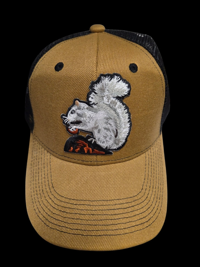 Trucker Hats - Structured with Mesh Snap Back with Various Patches of White Squirrels and Brevard, NC