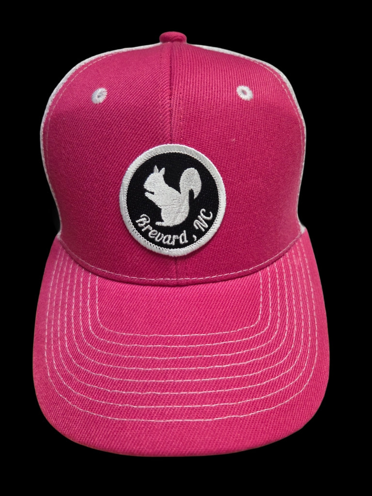 Trucker Hats - Structured with Mesh Snap Back with Various Patches of White Squirrels and Brevard, NC