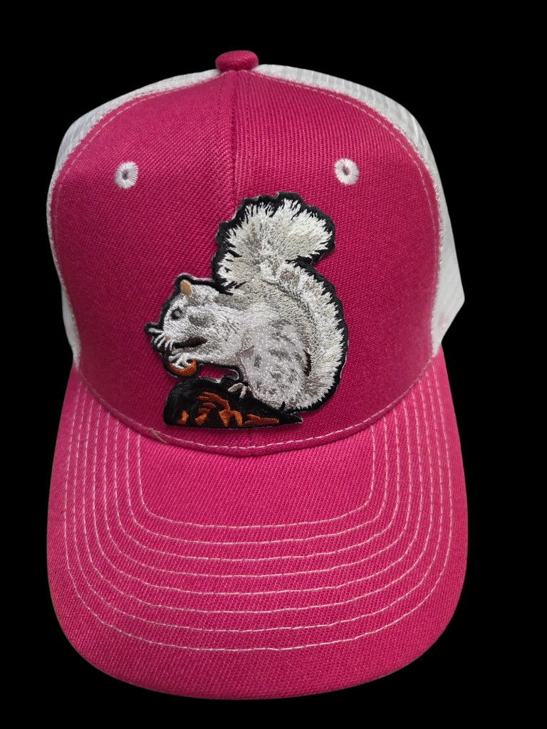 Trucker Hats - Structured with Mesh Snap Back with Various Patches of White Squirrels and Brevard, NC