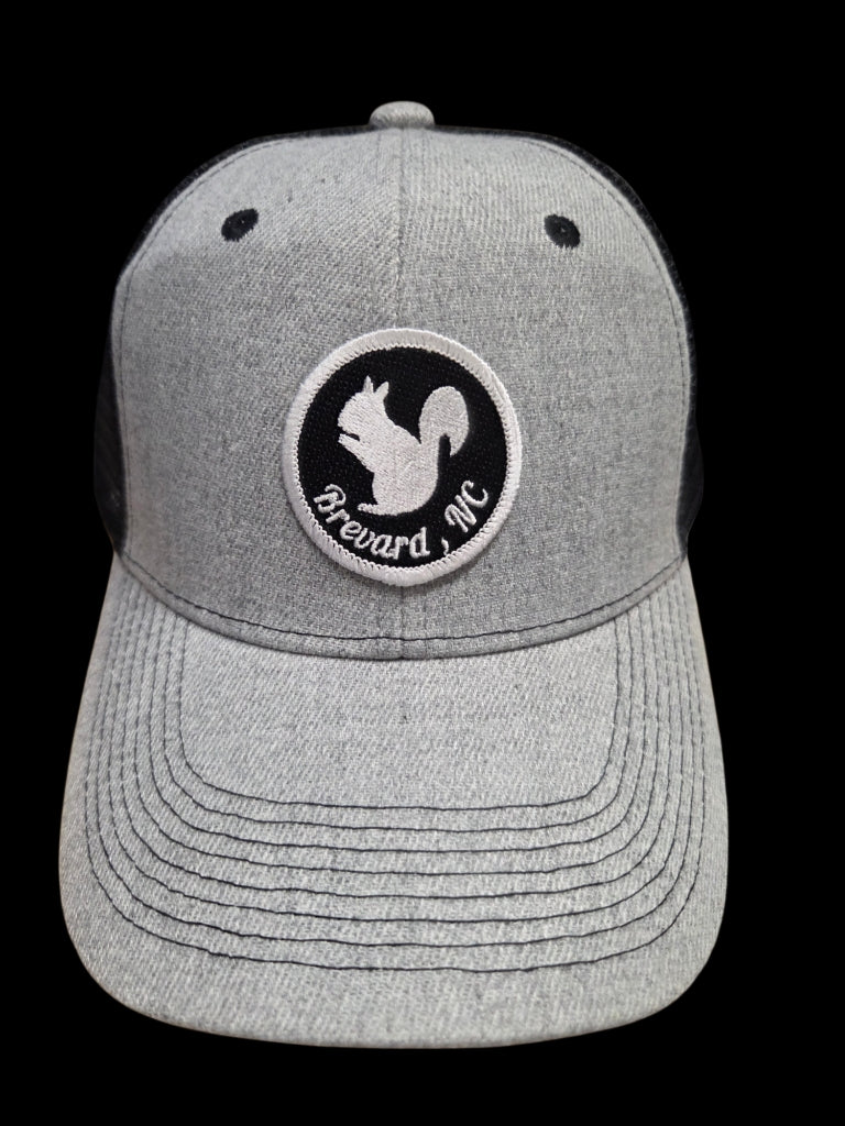 Trucker Hats - Structured with Mesh Snap Back with Various Patches of White Squirrels and Brevard, NC
