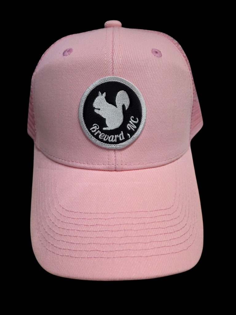 Trucker Hats - Structured with Mesh Snap Back with Various Patches of White Squirrels and Brevard, NC