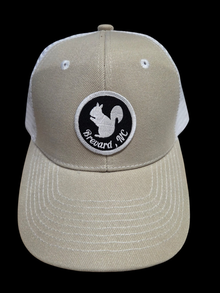 Trucker Hats - Structured with Mesh Snap Back with Various Patches of White Squirrels and Brevard, NC