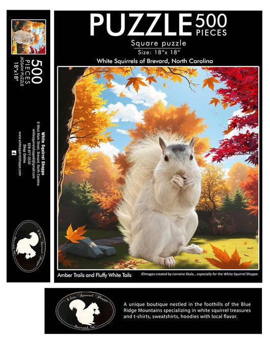 Puzzle - For Adults - Amber Fall Squirrel - 18" x 18" - 500 Pieces