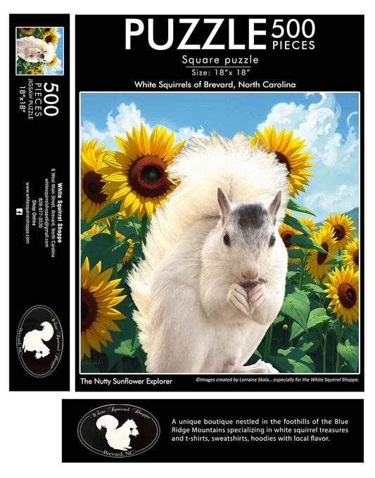 Puzzle - For Adults - Sunflower Squirrel - 18" x 18" - 500 Pieces