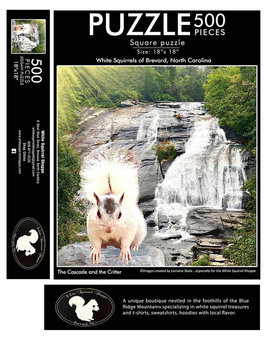 Puzzle - For Adults - Waterfall Squirrel - 18" x 18" - 500 Pieces