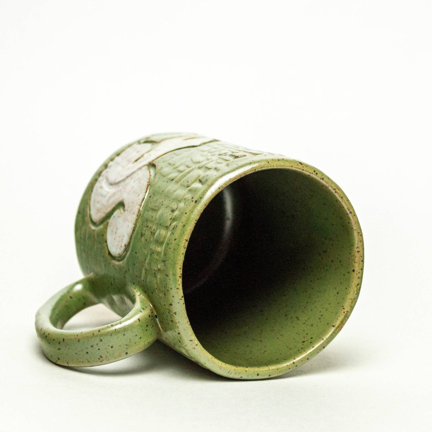 Pottery - White Squirrel Handmade, in Ohio, Ceramic Green 14oz Mug