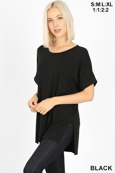 Clothing - Relaxed Fit Rolled Short Sleeve Round Neck Tee