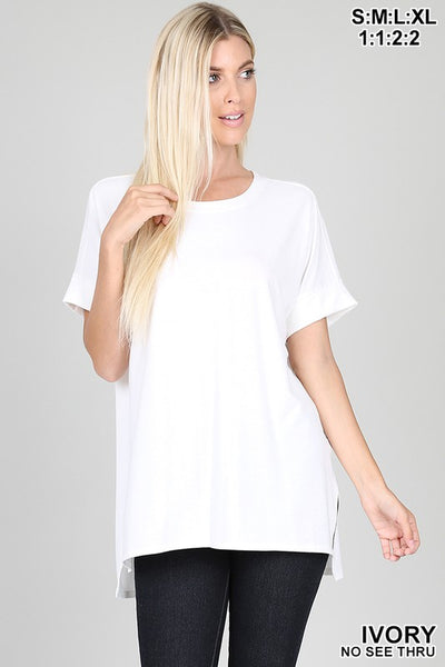 Clothing - Relaxed Fit Rolled Short Sleeve Round Neck Tee