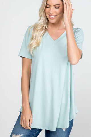 Clothing - Butter Soft V-Neck Short Sleeve Top