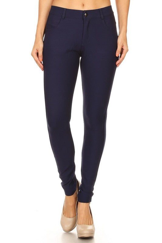 Women's Skinny Zip Back Ponte Pant