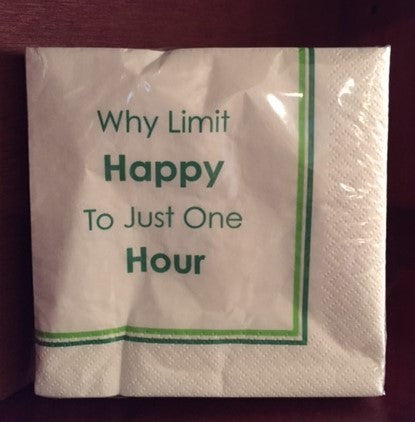 Napkins - Cocktail size for Happy Hour - Funny for Everyone #