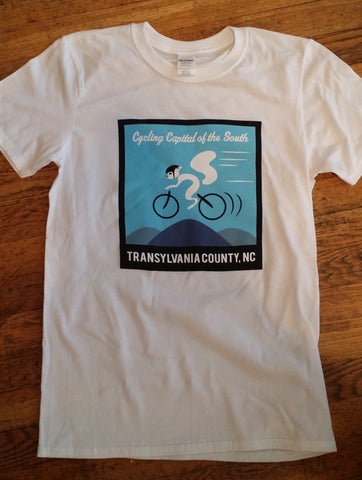 T-Shirt - Short Sleeved with Cycling White Squirrel - Cycling Capital of the South#