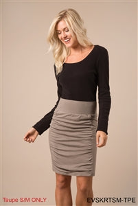 Clothing - Scrunched Skirt in Taupe or Black