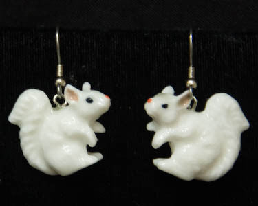 Jewelry - WHITE SQUIRREL PORCELAIN EARRINGS