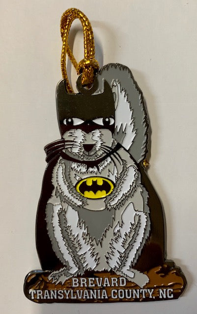 Ornaments - White Squirrel Batman Metal Ornament-  Super Hero Series