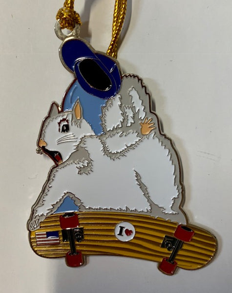 Ornament - Metal - White Squirrel - Two-Sided - Multiple Hobbies & Interests