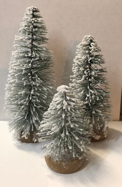 Christmas - Miniature flocked Christmas trees in three sizes #
