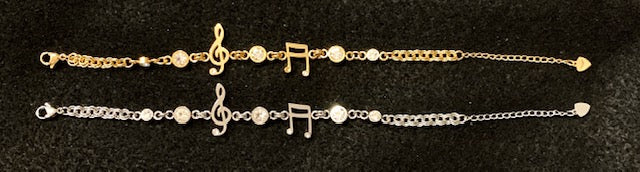 Jewelry - Music Charm Bracelet in Silver or Gold
