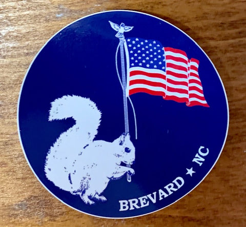 Decal/Sticker - Patriotic White Squirrel with Flag - 3" Circle