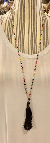 Jewelry - Tassle Necklace in Jewel Tones