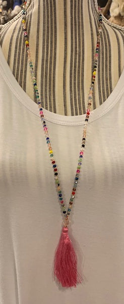 Jewelry - Tassle Necklace in Jewel Tones
