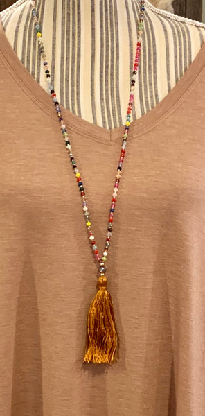 Jewelry - Tassle Necklace in Jewel Tones