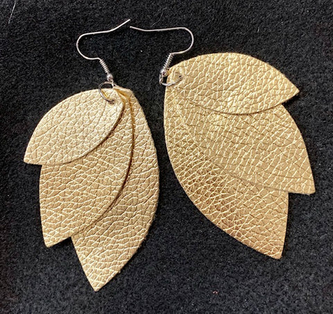 Jewelry - Leather Metallic Earrings