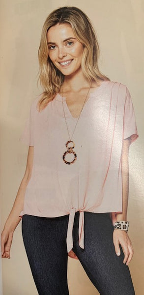 Clothing - Pintucked Tie-Front Top