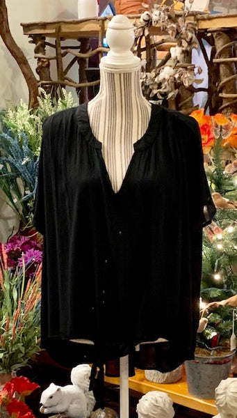 Clothing - Pintucked Tie-Front Top