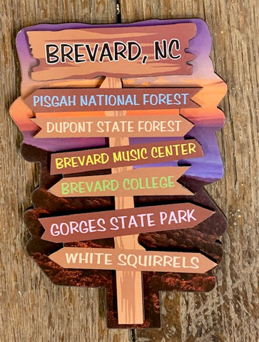 Magnet - Wooden 3D - Signpost with Hot Spots in Brevard