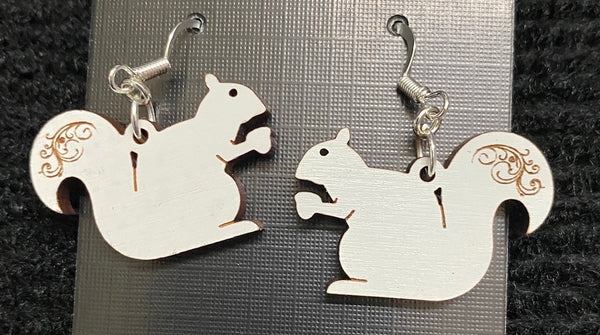 Jewelry - White Squirrel Earrings Laser Cut