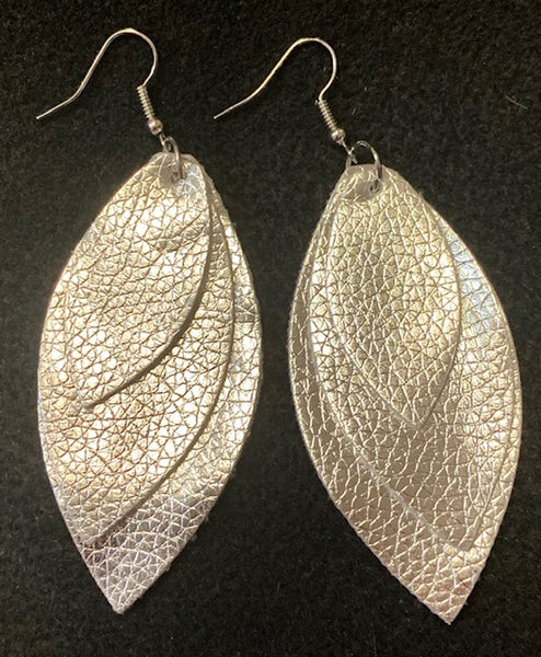 Jewelry - Leather Metallic Earrings