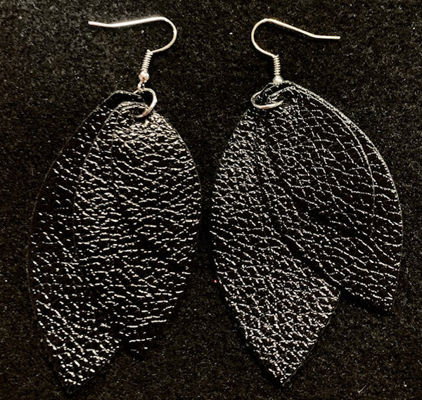 Jewelry - Leather Metallic Earrings