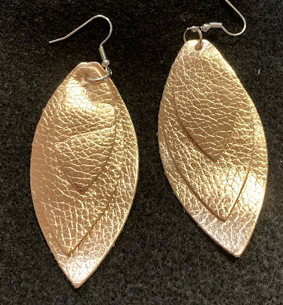 Jewelry - Leather Metallic Earrings