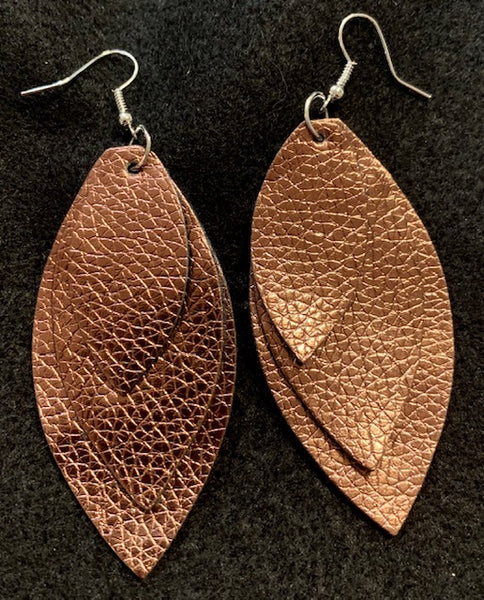 Jewelry - Leather Metallic Earrings