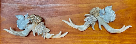 Home Decor - Antler Set - White Squirrel Wall Hanging