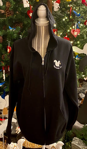 Hoodie - Adult - Embroidered Logo - Heavy Weight Gildan Full-Zip Sleeve in Black