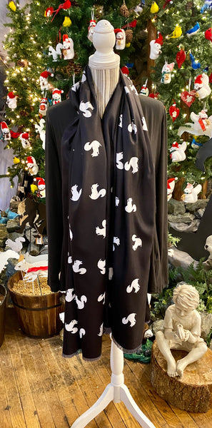 Scarf - Cashmere-Feel - White Squirrel Winter Shawl/Scarf/Stadium Blanket