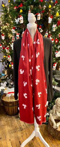 Scarf - Cashmere-Feel - White Squirrel Winter Shawl/Scarf/Stadium Blanket