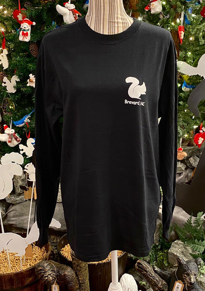 T-Shirt - Adult - White Squirrels Matter - Long Sleeve Crew Neck in Black