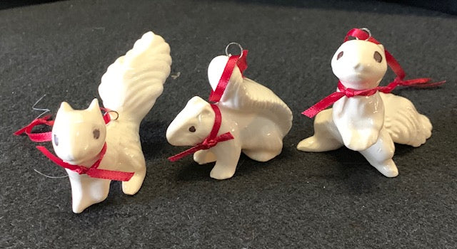 Ornament - Hand-Crafted Pottery White Squirrels