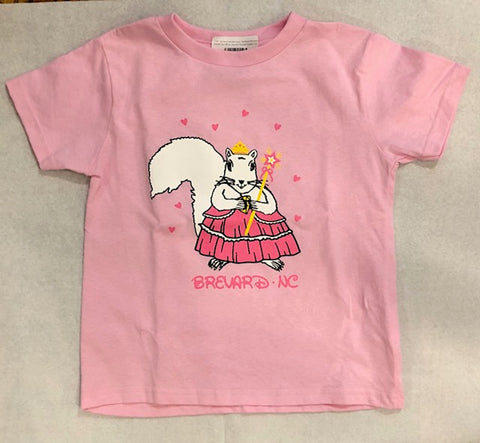 T-Shirt - For Toddlers - Short Sleeve with Pink Princess White Squirrel Design