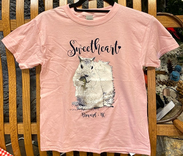 T-Shirt - For Youth Girls - Short Sleeve Pink "Sweetheart"