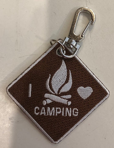 Key Chain/Clip - "I Love Camping" on one side....."Brevard, NC" on other side