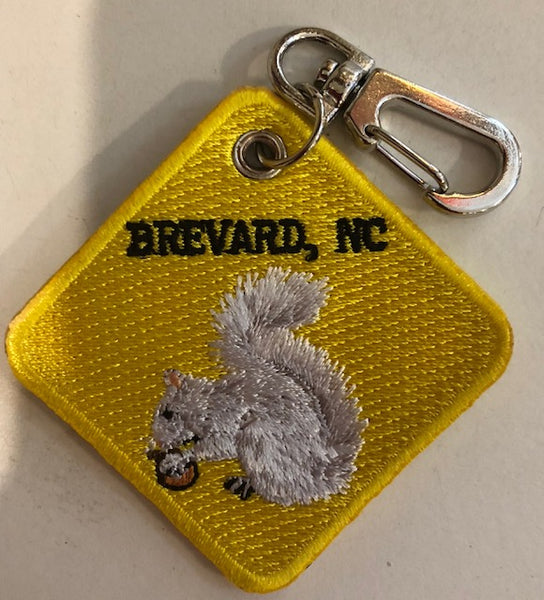 Key Chain/Clip -  "Rock Climbing Zone" Symbol on one side.....our White Squirrel on the other side