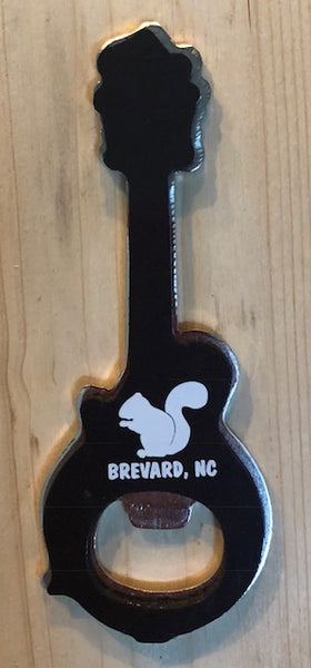 Magnet - Metal Bottle Opener - Mandolin with our White Squirrel & Brevard, NC on back