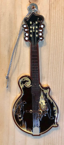 Ornament - Metal - Mandolin with White Squirrel & Brevard, NC on the back