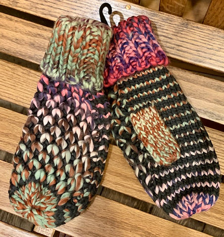 Clothing Accessory - Multi-Colored Soft Knit Mittens